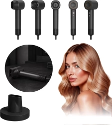 Secador de pelo multifunción 5 en 1 con ionización, negro