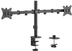 Brazo de escritorio ajustable para dos monitores, hasta 32 pulgadas, 9 kg