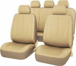 Fundas universales para asientos de coche de cuero ecológico – beige
