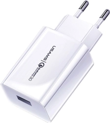 Cargador de pared USAMS T22 18W QC 3.0 con cable USB-C