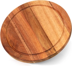 Tabla redonda de madera de acacia para cortar y servir 25 cm