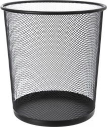 Papelera metálica de oficina negra 6 l