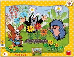Puzzle de papel Dino El Topo jardinero 12 piezas