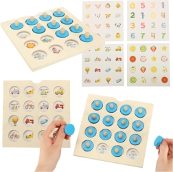 Juego de memoria Montessori de madera con cartas