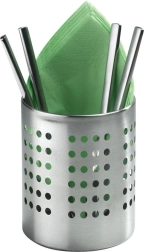 Escurridor y soporte de acero inoxidable para utensilios de cocina, plateado
