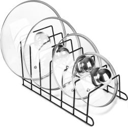 Organizador metálico para tapas y platos negro