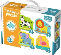 Puzzle para bebés Animales del safari 4 en 1 (3–6 piezas) TREFL