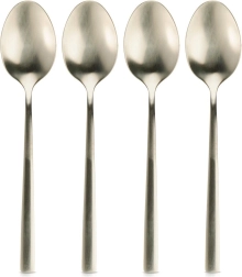 Juego de cucharillas de té doradas de acero inoxidable, 4 uds