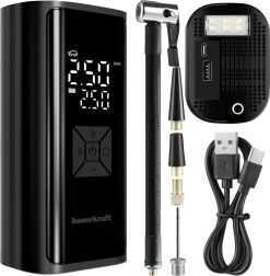 Bomba de aire eléctrica portátil 150 PSI con powerbank de 6000 mAh y linterna LED