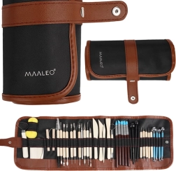 Set de herramientas para modelado y tallado en arcilla Maaleo XXL de 40 piezas en estuche