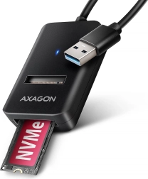 Adaptador AXAGON ADM2-AM M.2 NVMe/SATA a USB 3.2 Gen 2 (10 Gb/s) con cable USB‑A de 10 cm