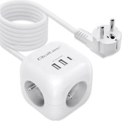 Cubo de alimentación con alargador 6 en 1 con interruptor iluminado