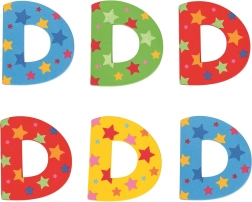 Bigjigs Toys letra de madera D con estrellitas