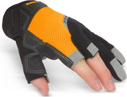 Guantes de trabajo protectores con dedos abiertos, talla M
