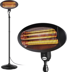 Calefactor infrarrojo de terraza independiente y suspendido Bauerkraft de 2000 W