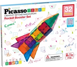 Set de construcción magnético PICASSO TILES – cohete, 32 piezas