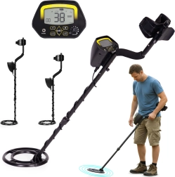 Detector de metales con pantalla LCD y 3 modos para buscar oro, plata y monedas