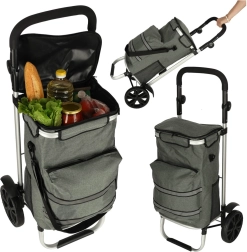 Bolsa de la compra con ruedas con estructura de 100 cm – gris
