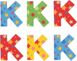 Bigjigs Toys letra de madera K con estrellitas