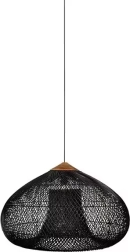 Pantalla colgante de ratán 50 cm – negra