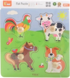 Encajable de madera con animales de granja