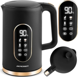 Hervidor eléctrico 1,7 l negro-dorado con pantalla táctil BERDSEN