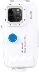Funda plástica impermeable PULUZ para iPhone 15 Plus, 15 Pro Max, 14 Plus, 14 Pro Max, 13 Pro Max, 12 Pro Max y 11 Pro Max – blanca