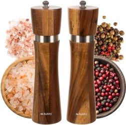 Ruhhy Molinillos de madera para sal y pimienta – juego de 2 piezas