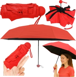 Paraguas de bolsillo plegable con protección UV UPF 50+ 90 cm – rojo, con funda