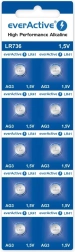 Pilas de botón alcalinas everActive LR41 (LR736/AG3) 1,5 V – blíster 10 uds.