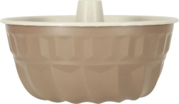 Molde redondo para bizcocho con chimenea 22 cm, antiadherente caffe crème