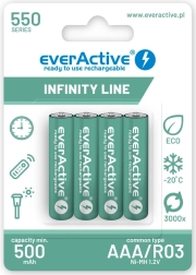 Acumuladores AAA R03 550 mAh – listos para usar Infinity Line (4 uds)