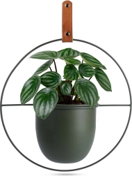 Macetero colgante verde de metal Home Styling Collection 30 × 30 cm
