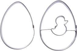 Juego de cortadores en forma de huevo de acero inoxidable 5,5 cm, 2 uds.