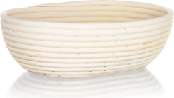 Banetón ovalado de ratán natural para fermentar pan 28 × 22 × 9 cm