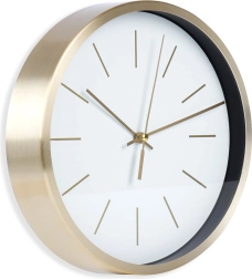 Reloj de pared blanco y dorado 25 cm