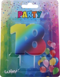 Vela de cumpleaños número 18 arcoíris