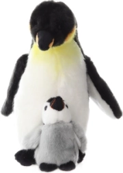 Pingüino de Peluche con Cría 27 cm