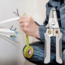Alicates multifuncionales para pelado y crimpado de cables 0,8–3,2 mm 7 en 1