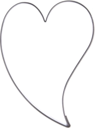 Cortador de acero inoxidable con forma de corazón curvado