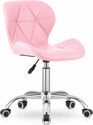 Silla de oficina giratoria de ecopiel con respaldo ancho rosa Avola