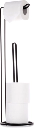 Soporte metálico para papel higiénico, negro, 54 cm