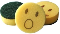 Esponjas redondas para platos Smiley, 6 uds