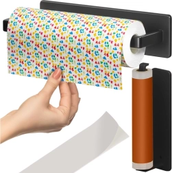 Portarrollos de papel RUHHY, 25 cm, perchero metálico negro sin taladrar