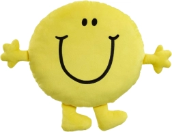 Cojín de peluche MR. HAPPY – gran cojín amarillo sonriente