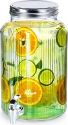 Dispensador de bebidas de vidrio con grifo 6,2 l VILDE