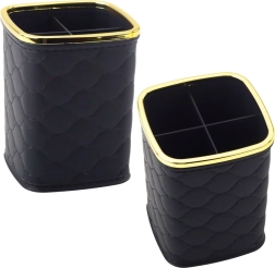 Organizador para brochas con cuatro compartimentos negro