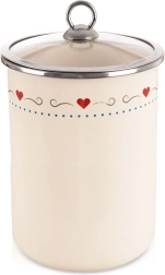 Bote esmaltado para alimentos con tapa de cristal TONCA 1,9 l