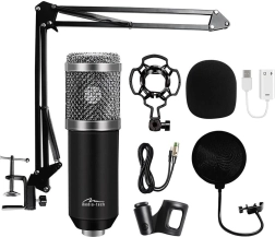 Micrófono de estudio con accesorios para condensador