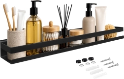 Estante de pared para baño Zortiva negro 50 cm